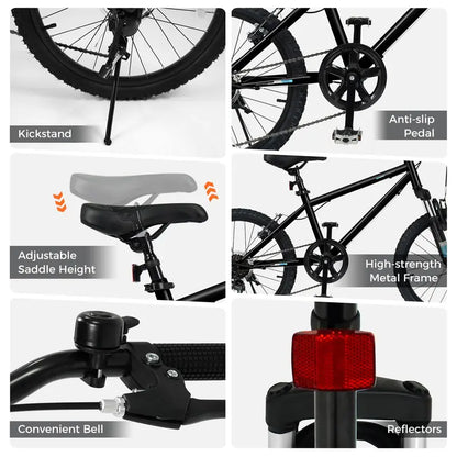 Kids’ 20- and 24-Inch Mountain Bike  6-Speed Drivetrain with Front Suspension Fork