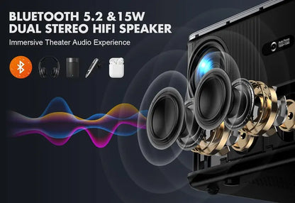 5G WiFi Bluetooth Projector  800 ANSI Lumens HD Home Theater Display