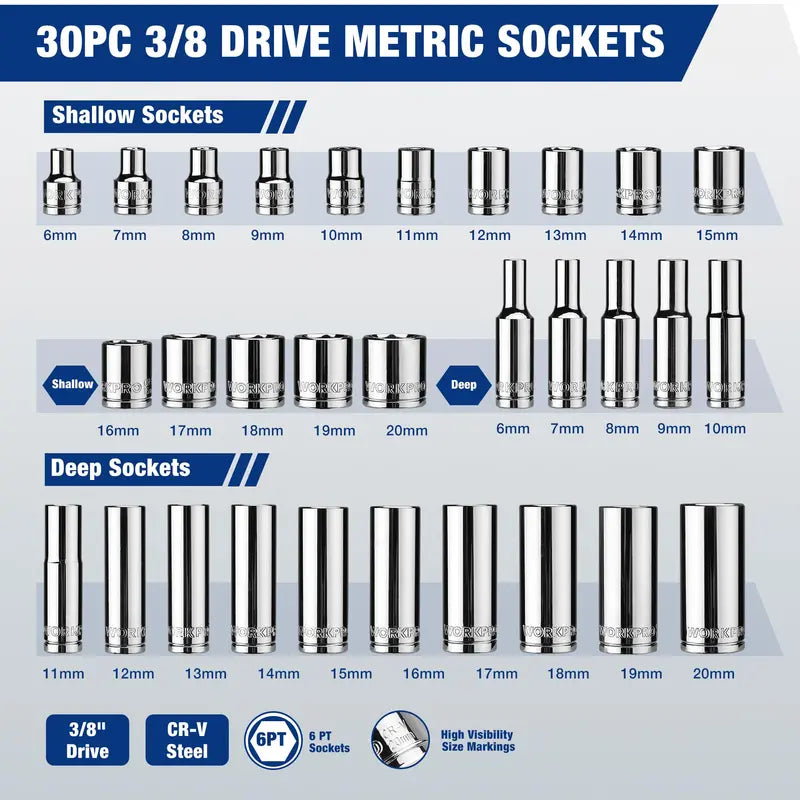 WORKPRO 32-Piece Professional Mechanics Tool Kit