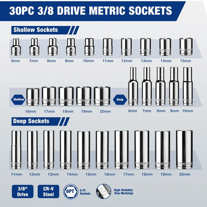 WORKPRO 32-Piece Professional Mechanics Tool Kit