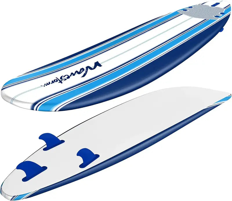 Wavestorm 8-Foot Foam Soft-Top Longboard  Wax-Free Classic Surfboard for All Skill Levels