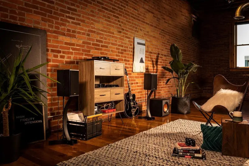 Compact Black Subwoofer  High-Performance Bass Speaker for Home Audio & Multimedia Systems