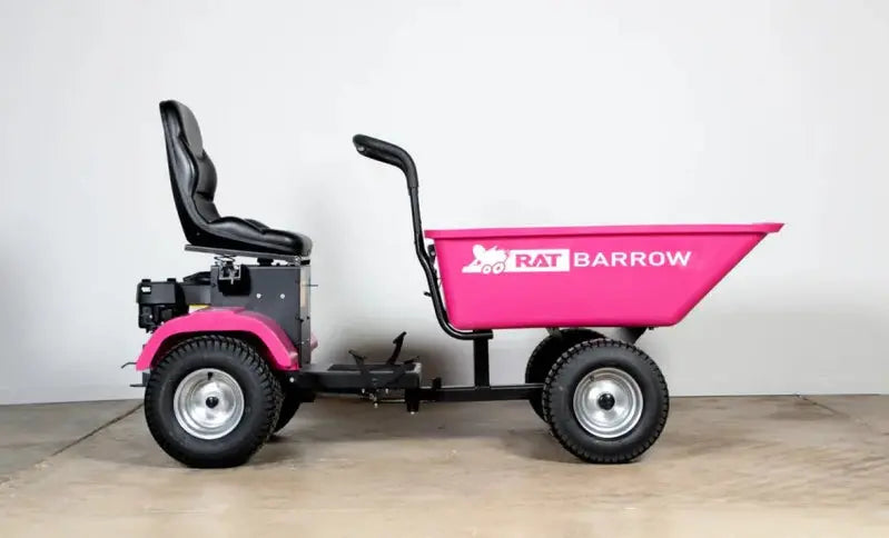 Heavy-Duty Rat Barrow Utility Cart  Black Powder-Coated Steel Frame