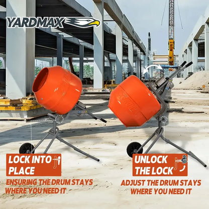 YARDMAX YM0146 5.0 cu. ft. Portable Concrete Mixer  Electric Drum Design