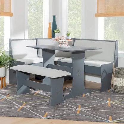 Sedley Farmhouse-Style Nook Dining Set  Compact Dining Ensemble with Integrated Storage Solutions