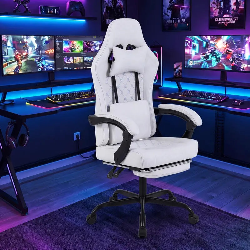 Ergonomic Gaming Chair with Adjustable Height, Lumbar Support, and Removable Headrest