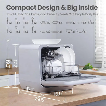 COMFEE’ Countertop Portable Dishwasher  Compact 5L-Tank Mini Washer for Apartments and RVs, No Installation Needed