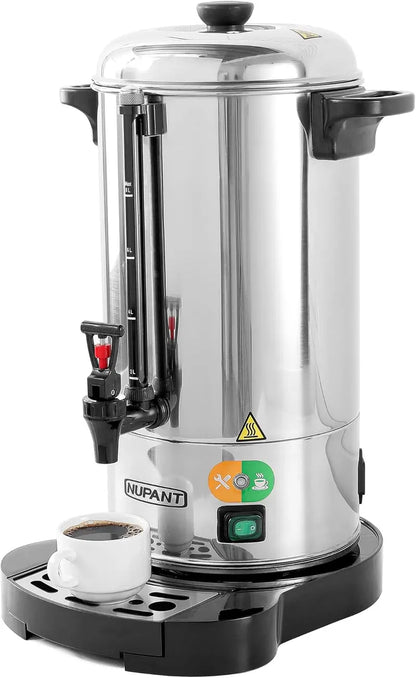 Commercial 100-Cup Stainless Steel Coffee Urn  15L Heavy-Duty 304 Grade Thermal Coffee Maker for Catering and Large Gatherings