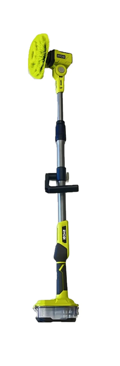 RYOBI ONE+ 18V Telescoping Power Scrubber Kit  Includes Battery, Charger & Extension Handle