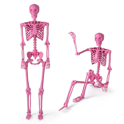 5.5-Foot Pink Poseable Skeleton  Life-Size Animated Halloween Prop with Articulated Joints