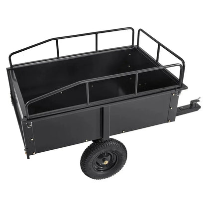 Heavy-Duty Steel ATV Utility Trailer  750-Lb Capacity, 15-Cu-Ft Dump Cart with Removable Sides