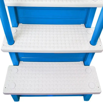 Non-Slip Pool Entry Steps  Grey Aluminum Stairs for Above-Ground Pools, 122137 cm Installation Height, 136 kg Max Load