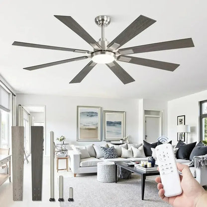 Zmishibo 72-Inch Ceiling Fan with Integrated Light & Remote Control  Indoor/Outdoor Rated