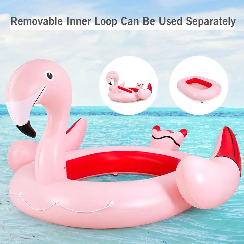 Giant Inflatable Flamingo Floating Island for 46 People