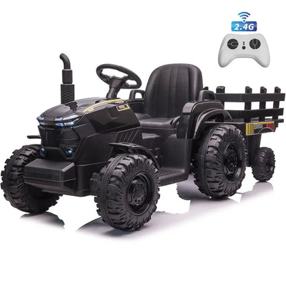 Joyracer 24V Kids Ride-On Tractor with Remote, 2x200W Motors, Detachable Trailer, 9AH Battery