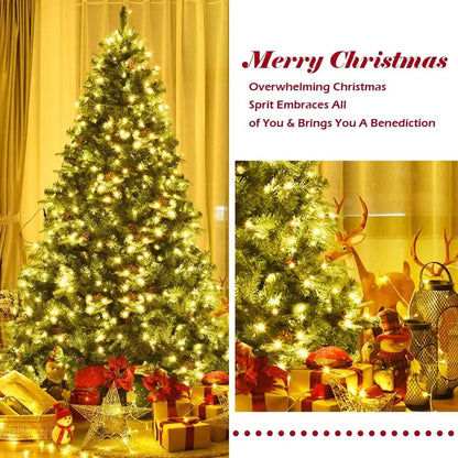 Premium Hinged Pre-Lit Spruce Christmas Tree  540 Warm White LED Lights Included