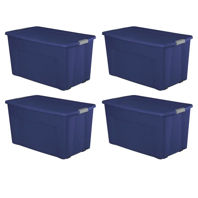 45-Gallon Stadium Blue Wheeled Latch Tote  Case of 4