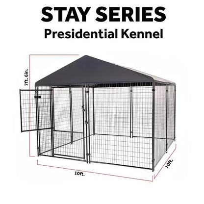 Lucky Dog STAY Series Presidential (Coverage Area  0.0023 -Acres ) In-Ground Kennel (10 ft. x 10 ft. x 6 in. H) Steel Grey KPRM10-UR0310