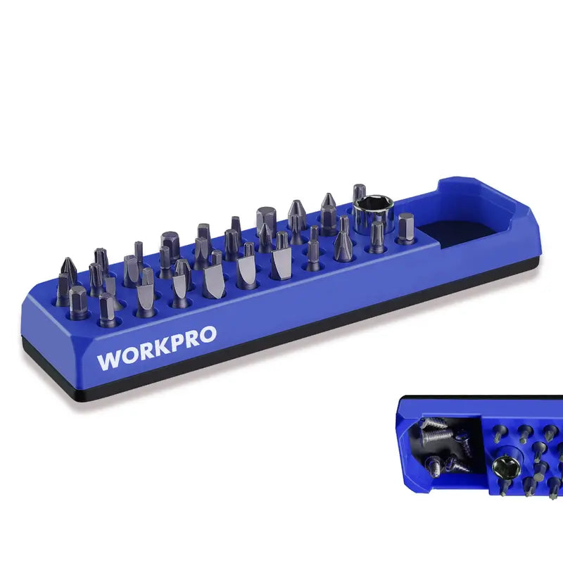 WORKPRO Magnetic 39-Hole Hex Bit Organizer for 1/4″ Drive Bits (Bits Not Included)
