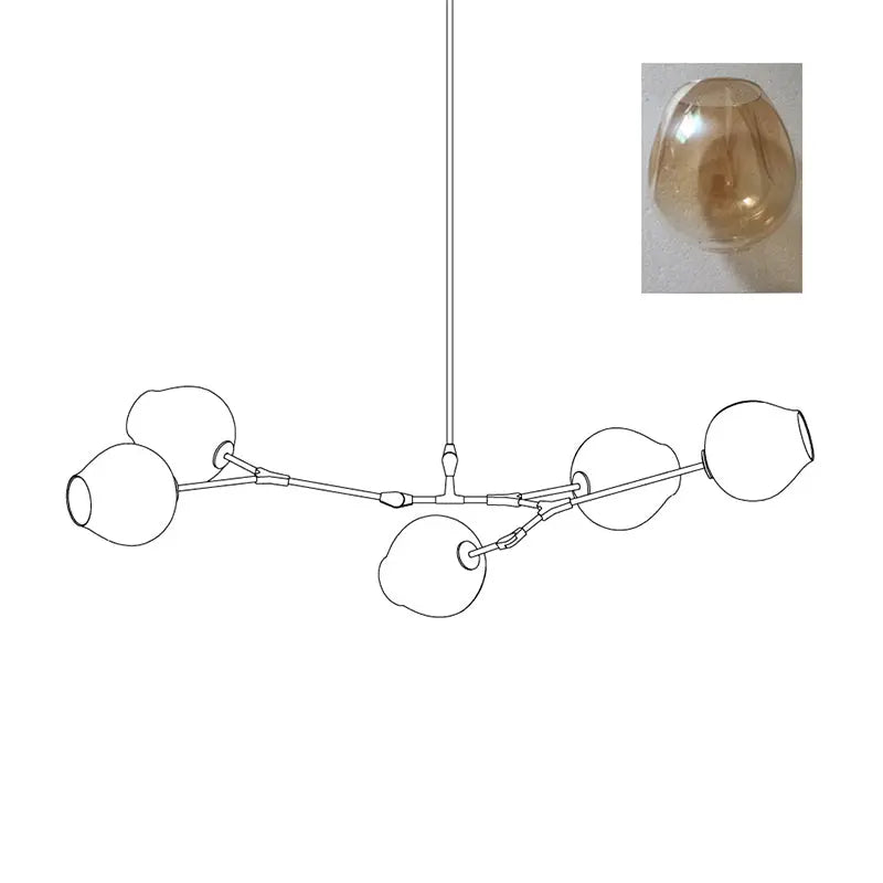 Orvani Linear Globe Chandelier in Modern Industrial Style