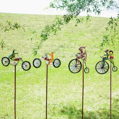 Whimsical Animal-Themed Bicycle Windmill Garden Spinner