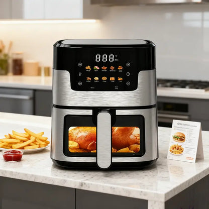 5L Touchscreen Smart Air Fryer  Premium Stainless Steel Design