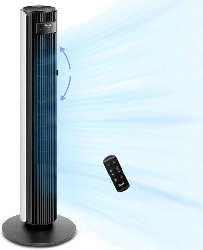 LEVOIT 42″ Smart Tower Fan: 25dB Ultra-Quiet Bladeless Design, 12-Speed DC Motor, 24H Timer & Full Alexa/App Integration