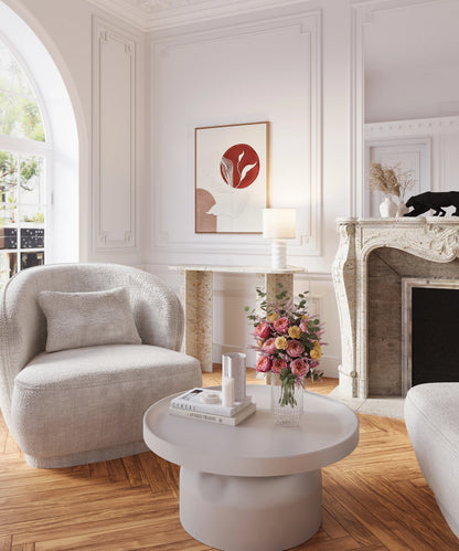 Table basse ronde en m tal gris clair Ath na