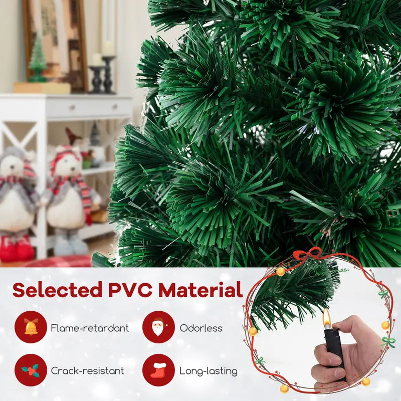 5-Foot Pre-Lit Fiber Optic Christmas Tree with Adjustable Star Lights