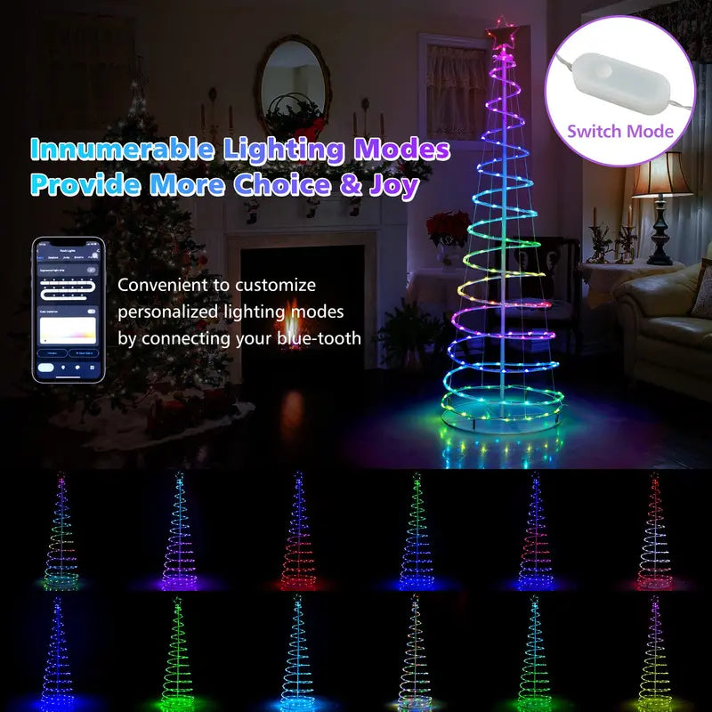 6-Foot Outdoor Spiral Christmas Tree  Pre-Lit with 135 Warm White LED Lights