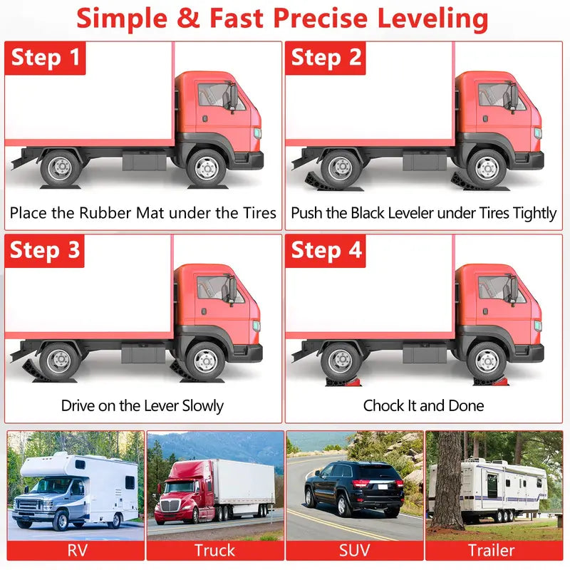 RV Camper Leveling Blocks  2-Pack Adjustable Stabilizers