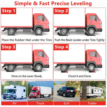 RV Camper Leveling Blocks  2-Pack Adjustable Stabilizers