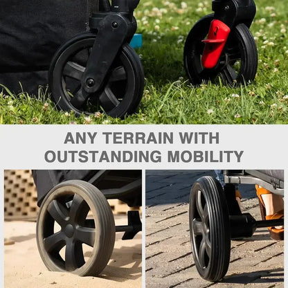 EVER ADVANCED 2-Child Wagon Stroller  Side-Zip Entry, Adjustable Handle & Push-Pull All-Terrain Mobility