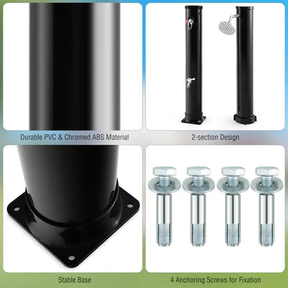 10-Gallon Freestanding Solar Outdoor Shower  7.2 FT Height with Rotating Head