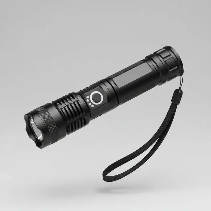 High-Power Rechargeable LED Flashlight with Adjustable Focus Beam
