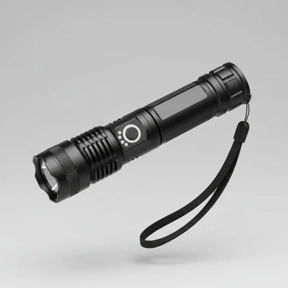 High-Power Rechargeable LED Flashlight with Adjustable Focus Beam