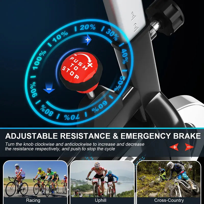 Magnetic Resistance Stationary Bike with Quiet Belt Drive and Ergonomic Design