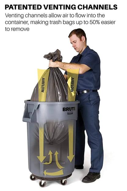 Yellow Heavy-Duty Trash Can Set  Pack of Six 32-Gallon Commercial-Grade Garbage Containers