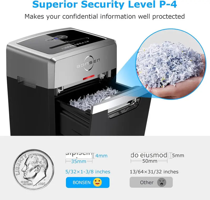 Commercial Cross-Cut Paper Shredder  24-Sheet Capacity, 40-Min Continuous Run, P-4 Security Level