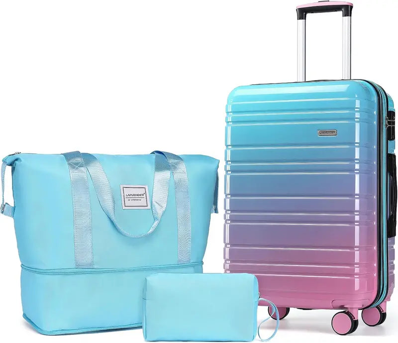 6-Piece Expandable Rolling Luggage Set  Lightweight Hardshell Suitcases with Smooth-Spinning Wheels & Modular Packing Options