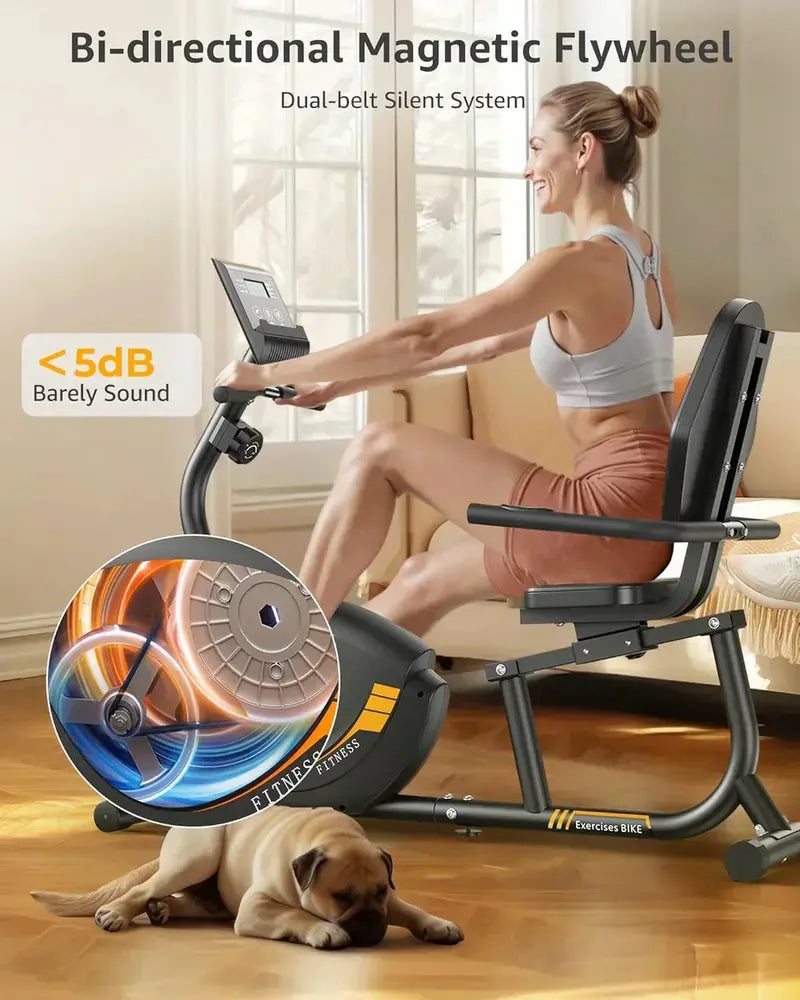 JEEKEE Recumbent Exercise Bike — Low-Impact Magnetic Resistance Bike for Seniors & Home Fitness