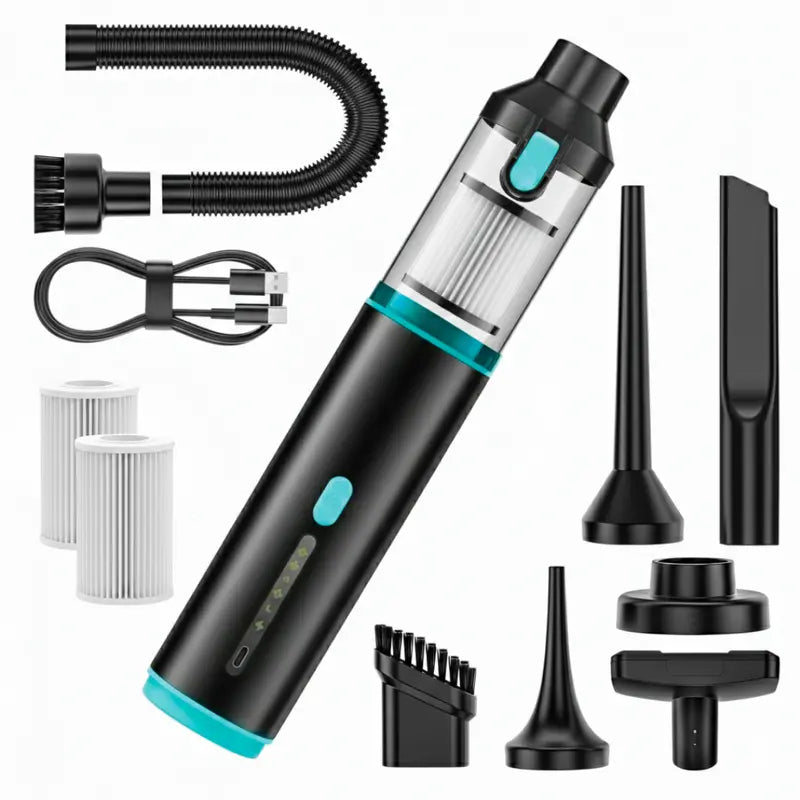 Cordless 4-in-1 Car Vacuum  Suction, Blower, Inflator, and USB-C Charging