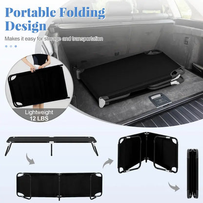 Heavy-Duty Foldable Camping Cot with Non-Slip Feet for Adults & Kids