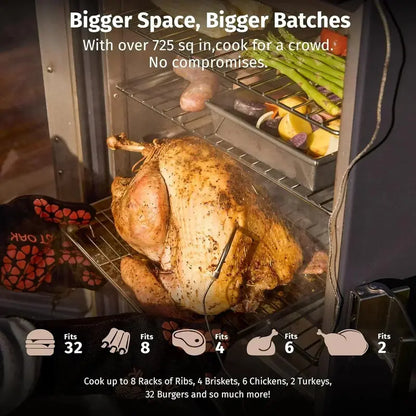 EAST OAK 30-Inch Electric Smoker  Outdoor Wood Pellet Smoker with Built-In Meat Probe & Extended Burn Time