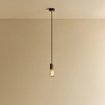 Squirrel Cage Pendant Light in Walnut