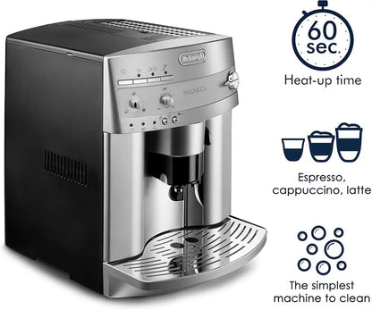 De’Longhi Magnifica ESAM3300 Super Automatic Espresso Machine, 14 Cups, Cappuccino Frother, Energy-Saving, Renewed