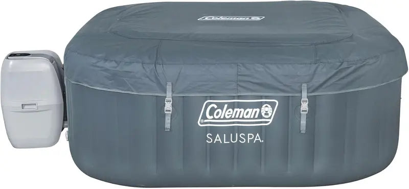 Coleman SaluSpa Atlantis Square Inflatable Hot Tub  46 Person, 140 AirJets, Insulated Cover, Portable Spa Experience