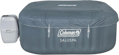 Coleman SaluSpa Atlantis Square Inflatable Hot Tub  46 Person, 140 AirJets, Insulated Cover, Portable Spa Experience