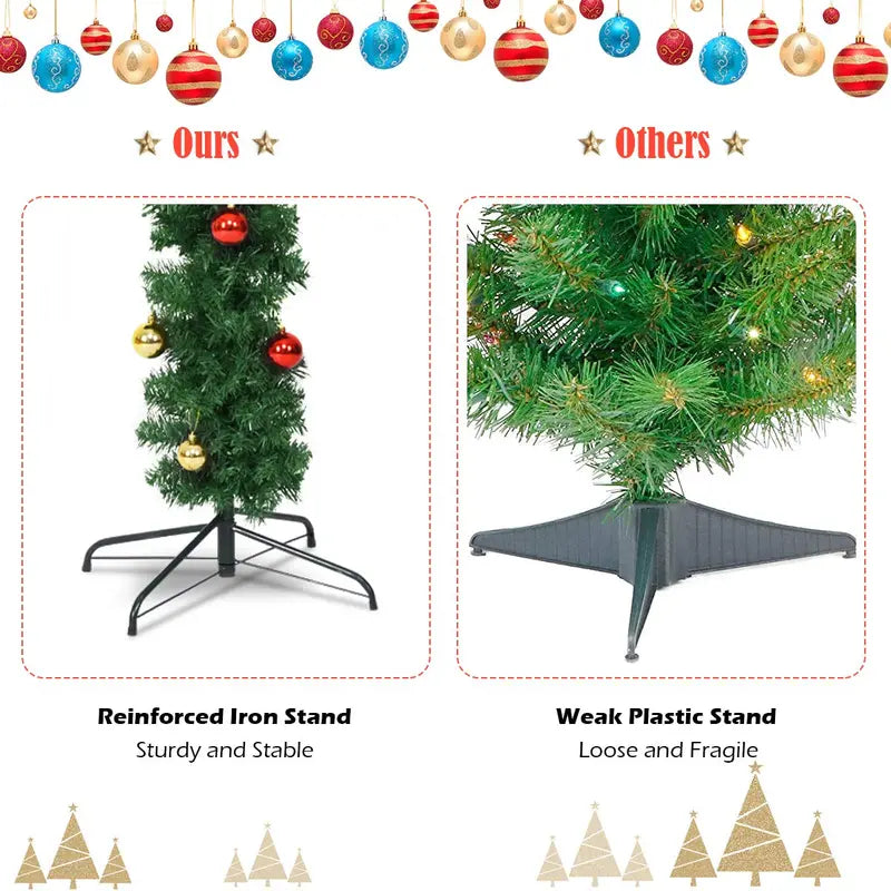 Artificial Cactus-Themed Christmas Tree with Integrated LED Lights and Decorative Ball Ornaments