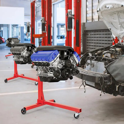 Precision Engine Stand  750 lb Motor Lift with 360° Rotation, Adjustable Arms & Mobility Wheels